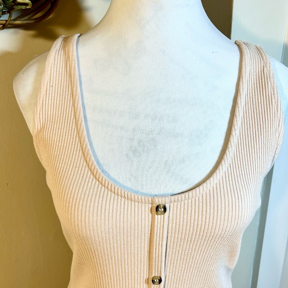 THE DROP Sierrafurtado Rose Dust Fitted Sleeveless Button Down Mini Dress NWT- M - Picture 3 of 13